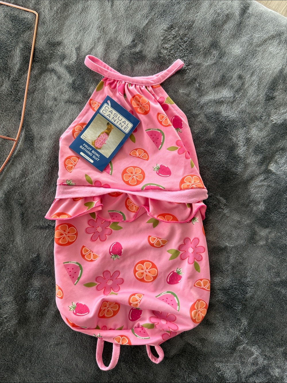 Casual Canine Pink Fruit-Print Halter Dog Dress